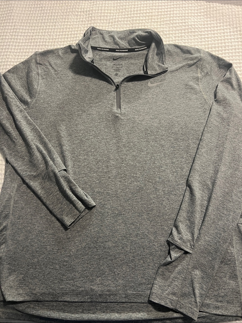 Nike Women's Gray Quarter-Zip Long Sleeve Pullover